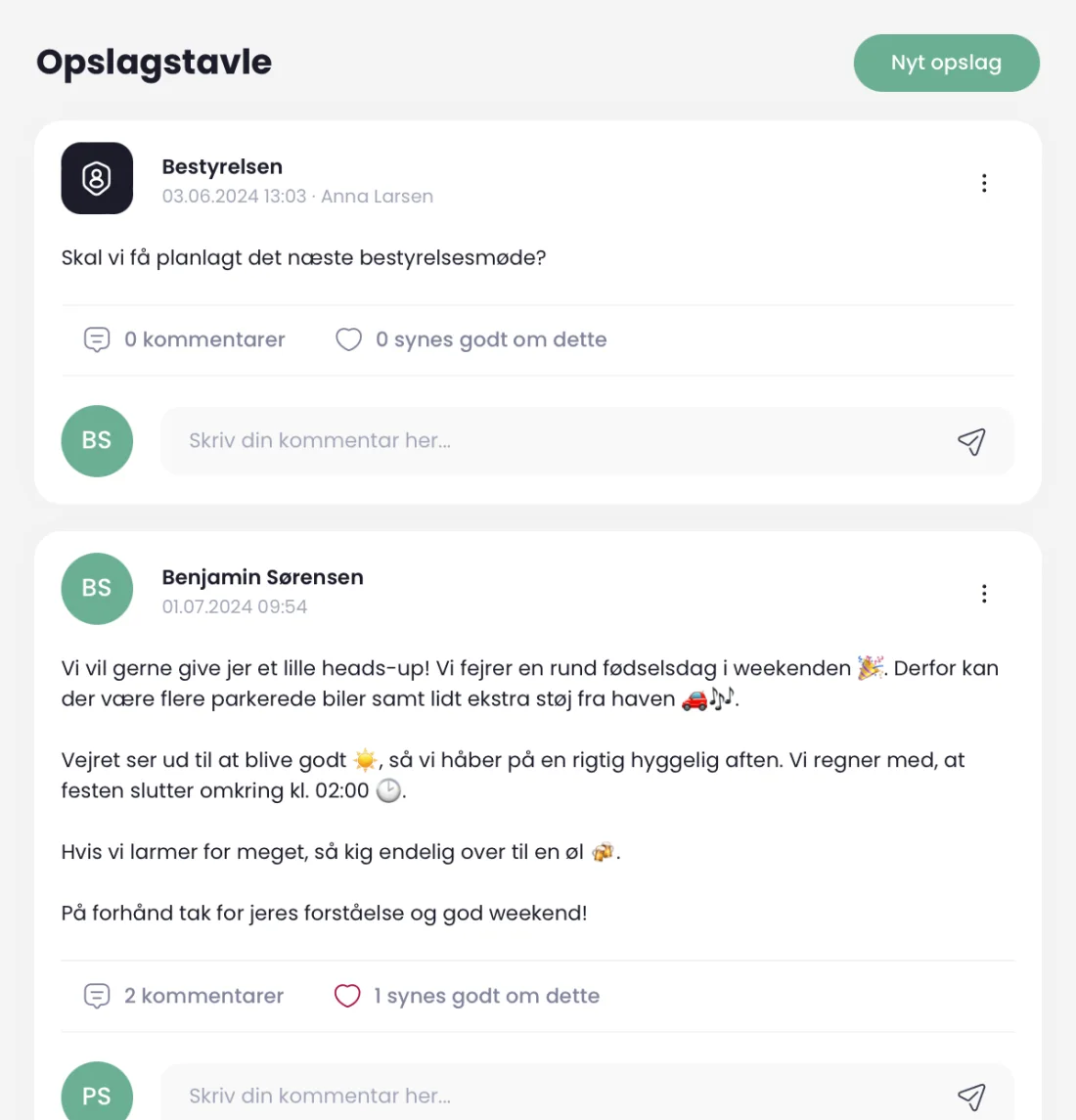 Opslagstavlen i HOODI